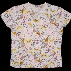 Unicorn Rainbow Scrub Top by Zikit